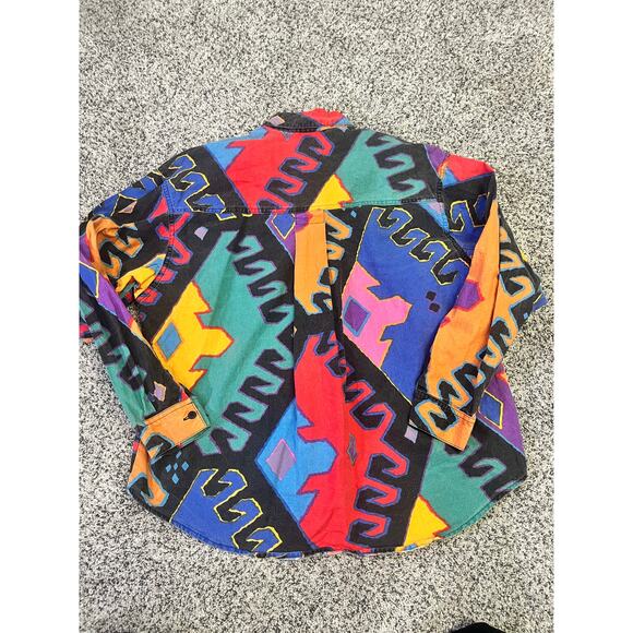 Vintage Cricket by the Creek Shirt Women’s L Guatemala Bright Aztec Tribal 1990s - Picture 10 of 13